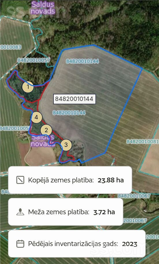 Medņi, Līkupēni, Saldus un raj., Rubas pag. — zeme