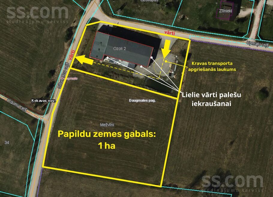 Ozoli 2, Daugmale, Rīgas rajons, Daugmales pag. — telpa