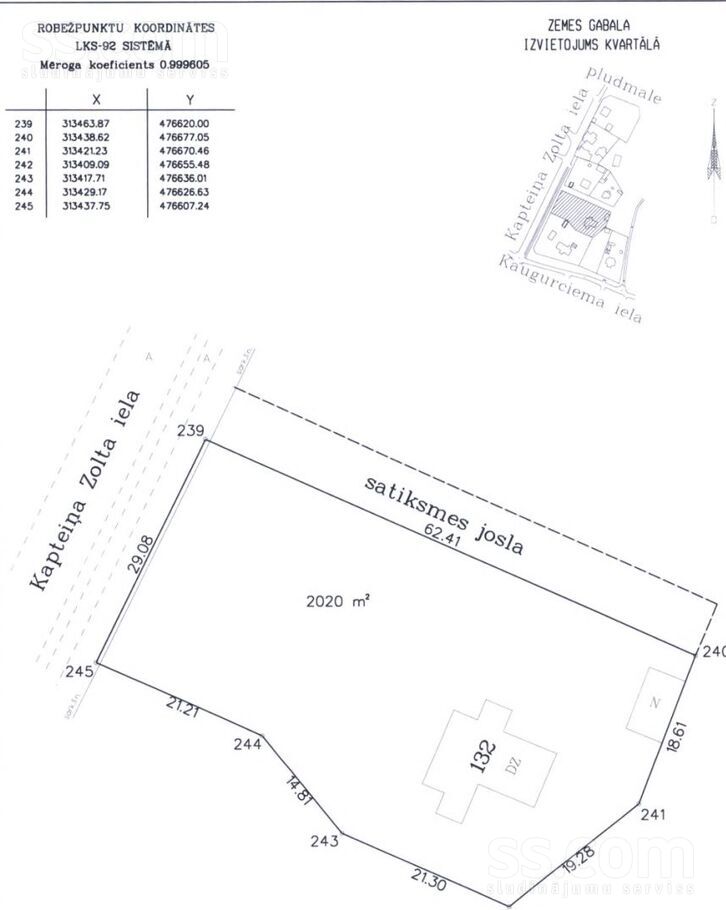 Kapteiņa Zolta iela 132, Jūrmala — zeme
